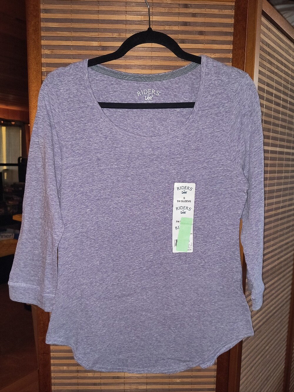 Riders by Lee Lilac Scoop Neck 3/4 Sleeve Top